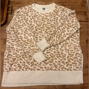 Aerie Oversized Cheetah Print Sweatshirt Size M